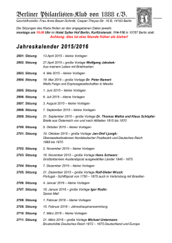 Jahreskalender 2015/2016 - Berliner Philatelisten
