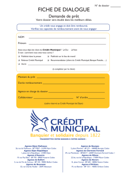 FICHE DE DIALOGUE - Cr&eacute;dit Municipal de Dijon