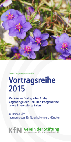 Förderverein: Vortragsreihe 2015