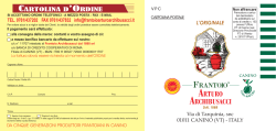 CARTOLINA ORDINE 2015 - Frantoio Arturo Archibusacci