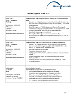 Seminarangebot März 2015
