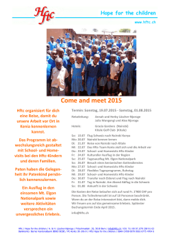 Keniareise 2015 Unterlagen
