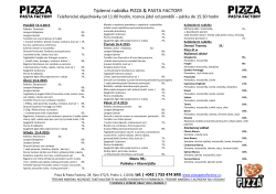 Týdenní nabídka PIZZA & PASTA FACTORY