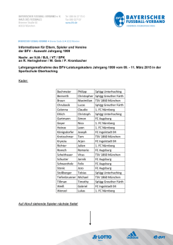Informationen f&uuml;r Eltern, Spieler und Vereine