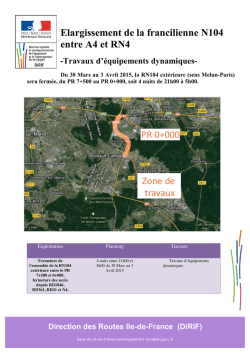 Elargissement de la francilienne N104 entre A4 et RN4
