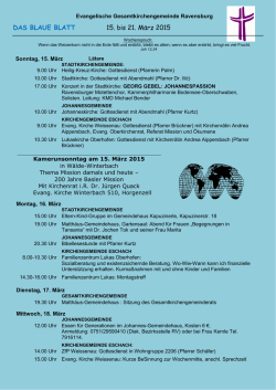 blauen Blatt - Evangelische Gesamtkirchengemeinde Ravensburg