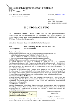 KUNDMACHUNG - Vorarlberg