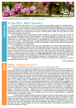 Télécharger le Kaléidoscope n° 63 d`avril 2015
