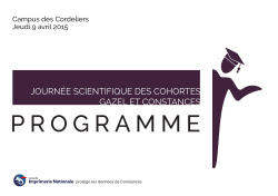 Consulter le programme de la journée scientifique 2015
