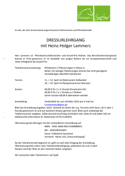 Dressurlehrgang 2015