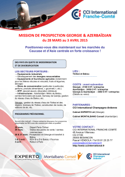 mission de prospection georgie & azerbaïdjan - CCI Franche