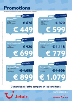 les promotions jetair. - Solidaris
