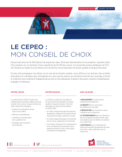 LE CEPEO : MON CONSEIL DE CHOIX