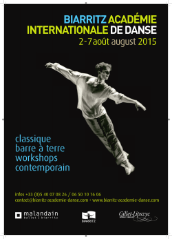 la présentation de l`édition 2015 - Biarritz Académie Internationale