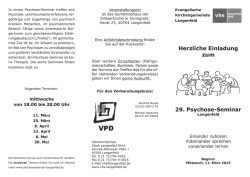 Herzliche Einladung zum 29. Psychose