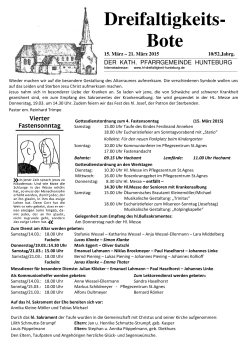 Dreifaltigkeitsbote - aktueller Pfarrbrief im PDF