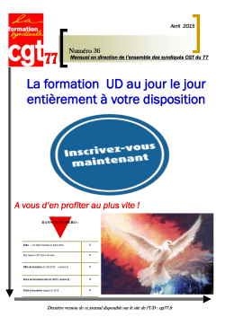 Journal de la formation syndicale CGT 77 n°36 – avril - CGT
