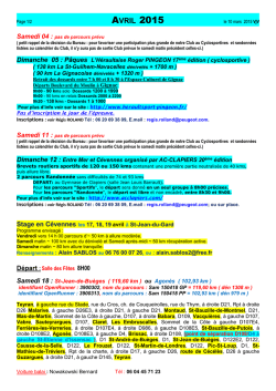 Parcours du Samedi-Avril 2015