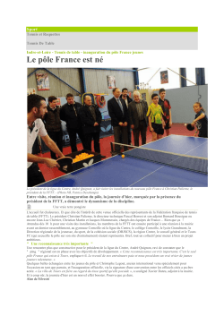 Le pôle France est né - Ligue du Centre de Tennis de Table
