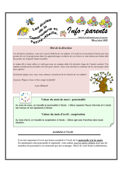 Info-parents de mars/avril 2015