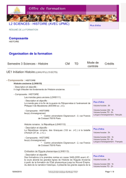 HISTOIRE - Universit&eacute; Paris