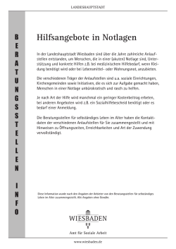 Hilfsangebote in Notlagen - Landeshauptstadt Wiesbaden