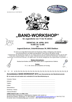 Anmeldeformular Band-Workshop