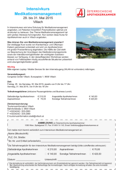 Intensivkurs Medikationsmanagement