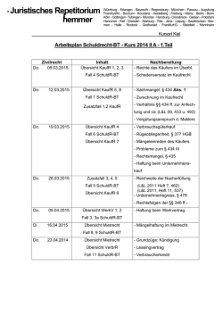 02. Arbeitsplan Schuldrecht BT 2014 II A - 1.Teil