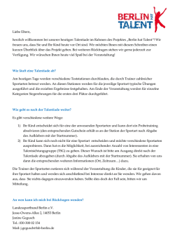 Infos zur Talentiade f&uuml;r Eltern