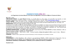 MANIFESTATIONS AVRIL 2015 - Office de tourisme de Nevers