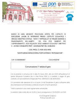 INSEDIAMENTO SEGGIO DI GARA - 1&deg; Circolo Didattico "Don