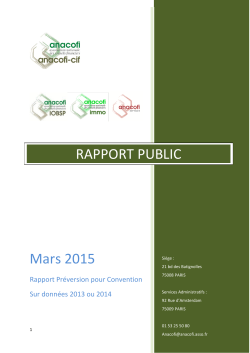 Mars 2015 RAPPORT PUBLIC