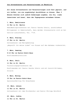 Gottesdienste u. Veranstaltungen - foer