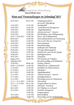 Feste und Veranstaltungen im Jahreslauf 20 Feste und