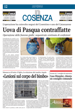 Provincia 4 4 2015 - delibere di giunta comune di cosenza
