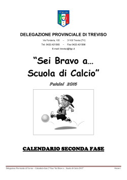 Calendario Sei Bravo a... Scuola di calcio 2015