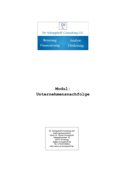 Informationsblatt zum Nachfolgemanagement