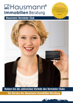 Infos Vermieter Club - Werner Hausmann & Sohn GmbH