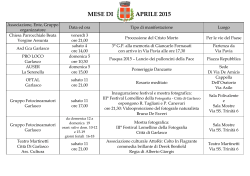 Appuntamenti Aprile 2015