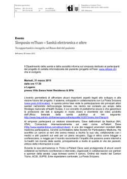 Simposio reTIsan - Repubblica e Cantone Ticino