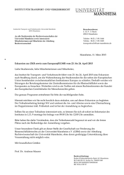 INSTITUT F&Uuml;R TRANSPORT- UND VERKEHRSRECHT Exkursion