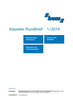 Kasseler Rundbrief 1 / 2014