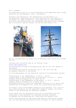 gemeinsamer Pfingsttörn - marine-regatta