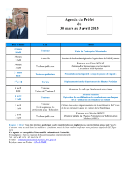 Agenda du Préfet du 23 au 29 mars 2015