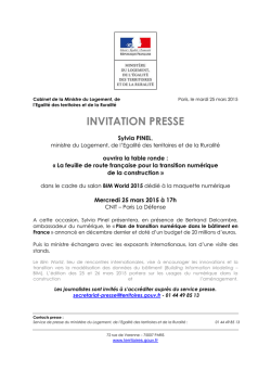 invitation presse - Ministère du Logement, de l`Égalité des territoires