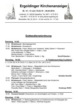 Gottesdienste - Pfarrei Ergolding