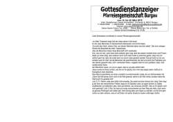 Gottesdienstanzeiger vom 14.03. bis 29.03.2015