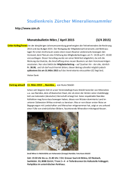 April 2015 - Studienkreis Zürcher Mineraliensammler