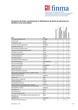 Directions de fonds, repr&eacute;sentants et distributeurs de fonds
